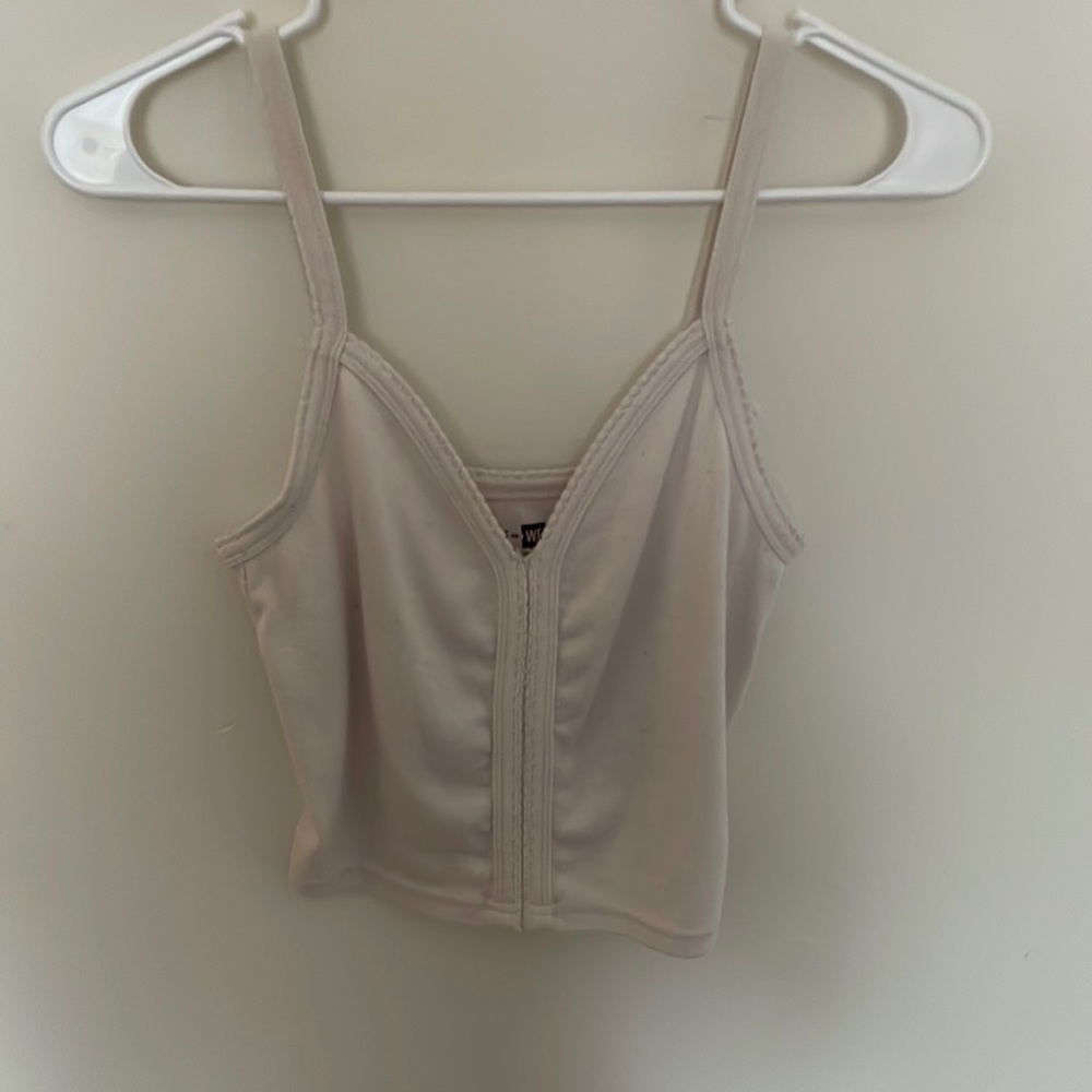Cream Tank Crop Top